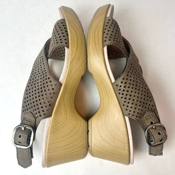 Dansko Perforated Sandals in Taupe and Beige - Picture 6 of 8